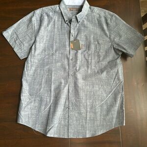 Denim look button down shirt